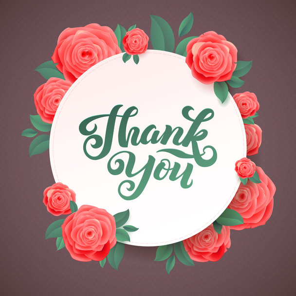 Thank You Card Calligraphic Inscription Hand Lettering - Vector, Image