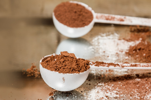 Scoops with protein powder - Photo, image