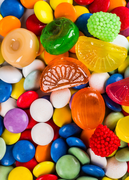 Closeup of colorful candies as texture - Foto, Imagem
