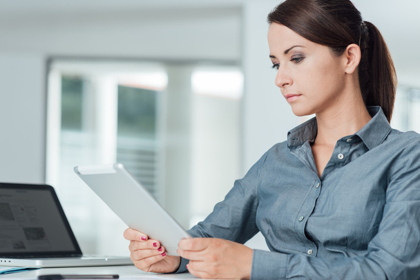 businesswoman using a digital tablet - Photo, image