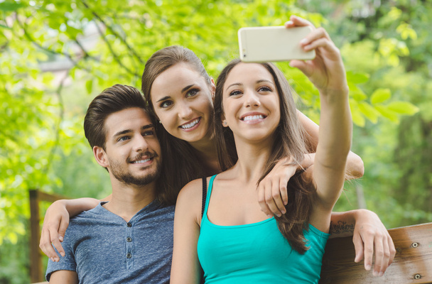 teens taking selfie - Photo, image