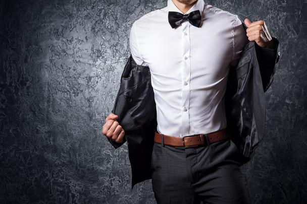 Stylish man in suit with bow tie - Fotografie, Obrázek
