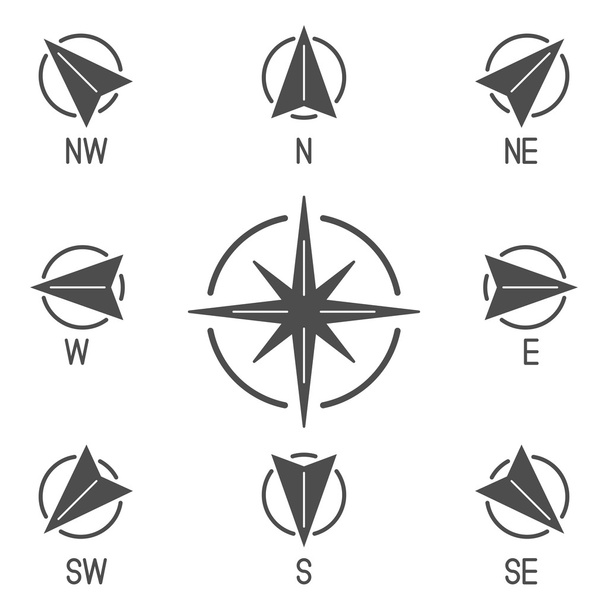 Иконы компаса
 - Вектор,изображение