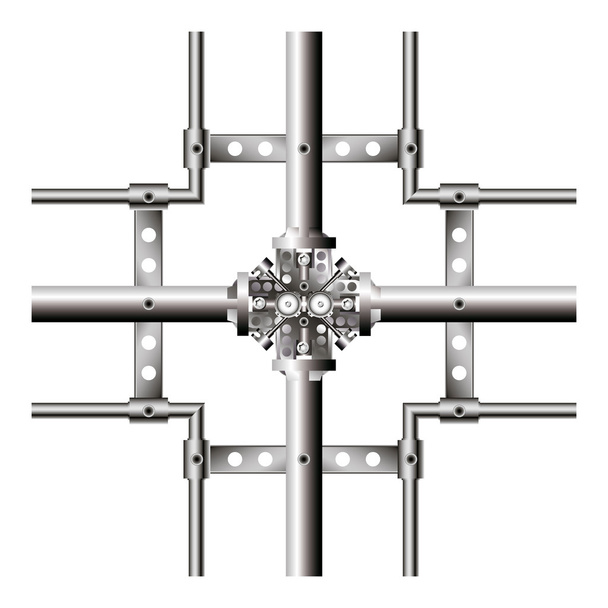 bezproblémové průmyslové textury kovovými tyčemi - vektor - Vektor, obrázek