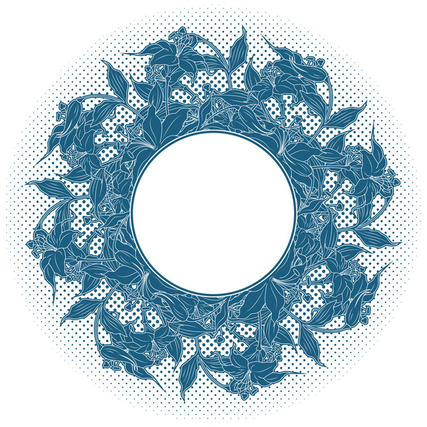 abstract decoration with flower elements, vector illustration - Διάνυσμα, εικόνα