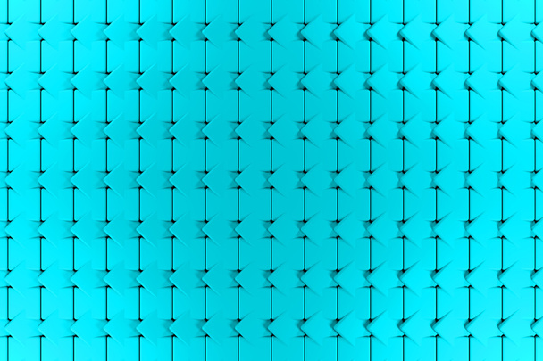 Tegel Blue abstract kubussen achtergrond. Hoge kwaliteit 3d rendering geometrische vorm, als tegel wand. Creatieve interieur kamer muur. - Foto, afbeelding
