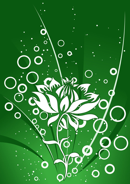 abstract floral decorative background with circles vector illust - Vektori, kuva