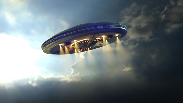 Disco UFO alienígena voando
  - Foto, Imagem