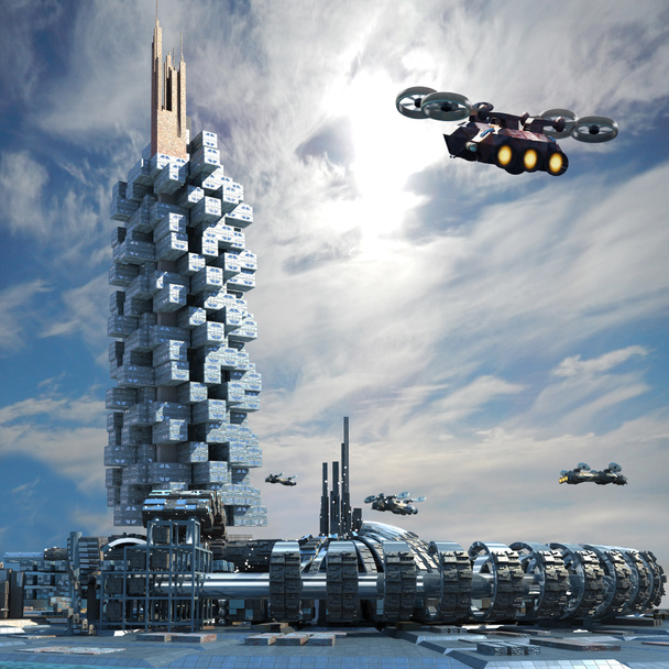 futuristische Stadtarchitektur - Foto, Bild