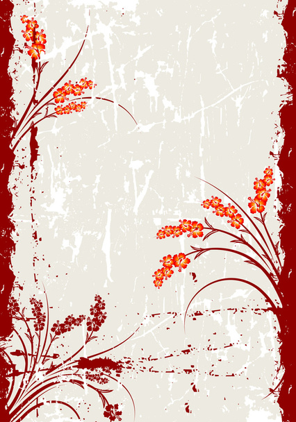 Abstract Grunge Floral Background - Διάνυσμα, εικόνα