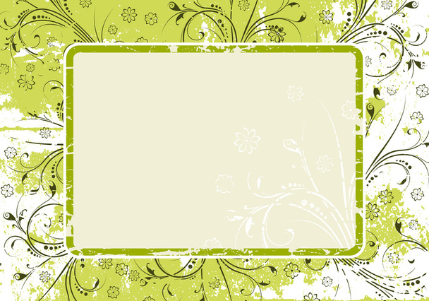 Abstract Grunge Floral Background - Vektor, kép