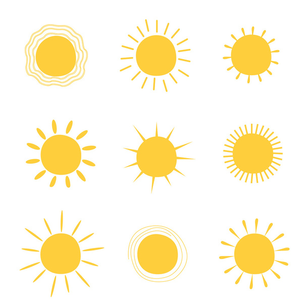 Nastavení slunce ikony kolekce - Vektor, obrázek