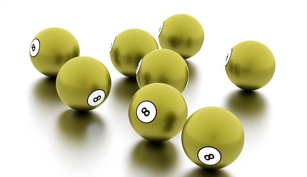 Eight Ball on a plain white background  - Foto, afbeelding