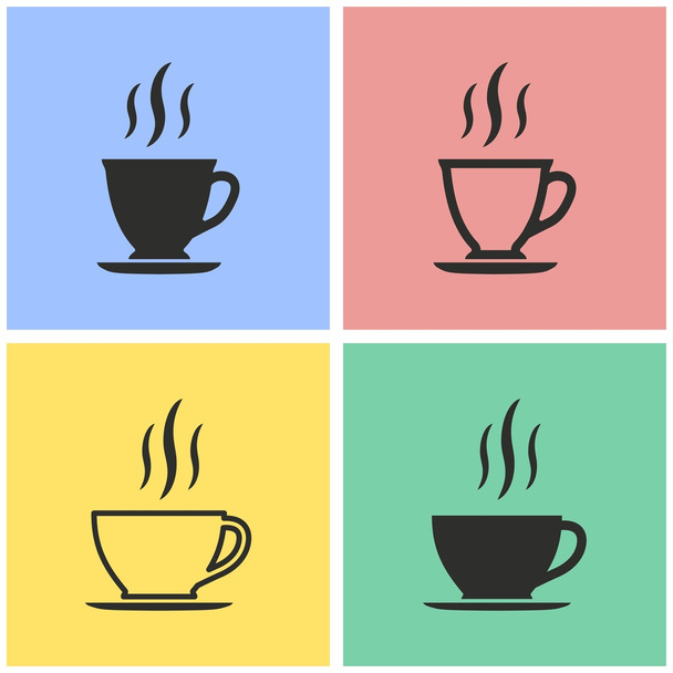 Coffee cup icon set. - ベクター画像