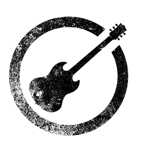 Guitar Ink Stamp - Vector, Image