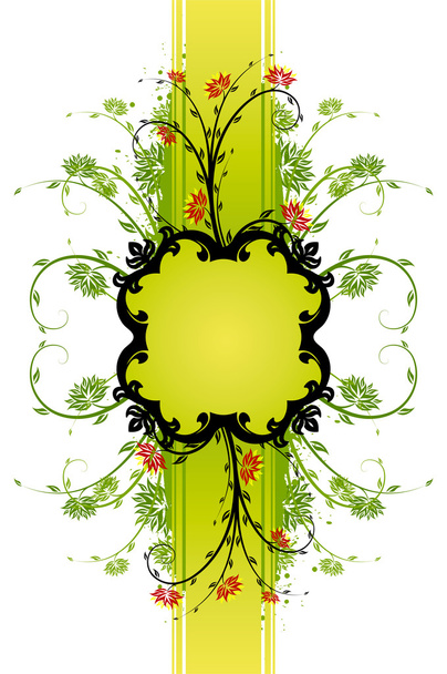 Floral Background with Frame - Διάνυσμα, εικόνα