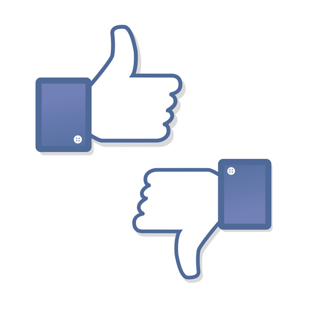 Face symbol hand i like fan fanpage social voting dislike set network book icon community - Vector, Image