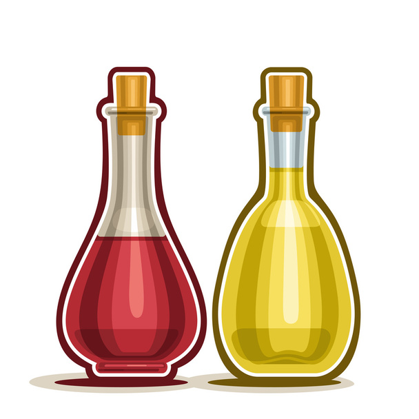 Διάνυσμα λογότυπο καράφα με κόκκινο και λευκό κρασί ξίδι - Διάνυσμα, εικόνα