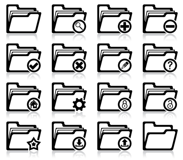 Folder management and administration icons - Vector, imagen