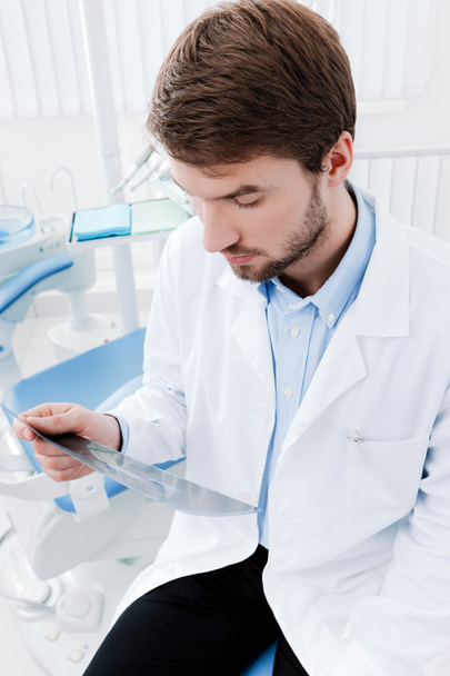 Dentist deeply examines the roentgenogram - Фото, изображение