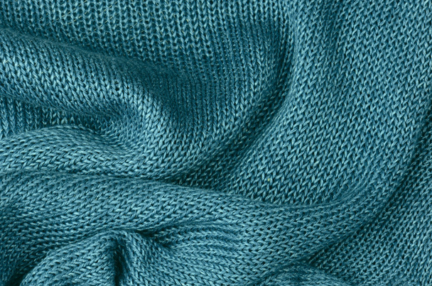 Закрыть синий вязаный пуловер фон
 - Фото, изображение