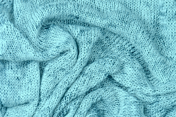 zblízka modrý pletený svetr pozadí - Fotografie, Obrázek