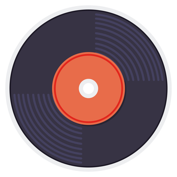 retro music vinyl izolované ikona - Vektor, obrázek