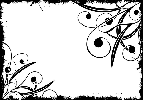 Abstract Grunge Floral Background - Vektor, kép