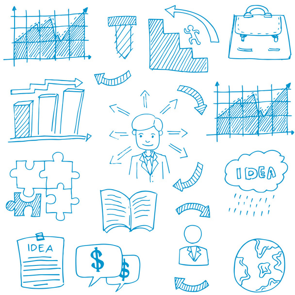 Doodle von Business Theme Stock - Vektor, Bild
