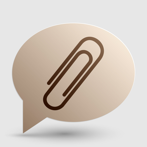 Clip sign illustration. Brown gradient icon on bubble with shadow. - Vector, Image