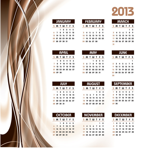 2013 Calendar. - Vektori, kuva