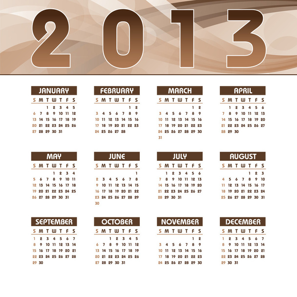 2013 Calendar. - Vector, Imagen
