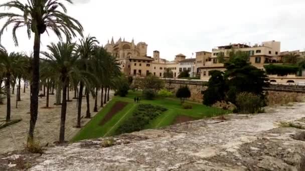 Cathedral of Santa Maria of Palma, more commonly referred to as La Seu, is Gothic Roman Catholic cathedral located in Palma, Majorca, Spain, built on site of a pre-existing Arab mosque. - Footage, Video