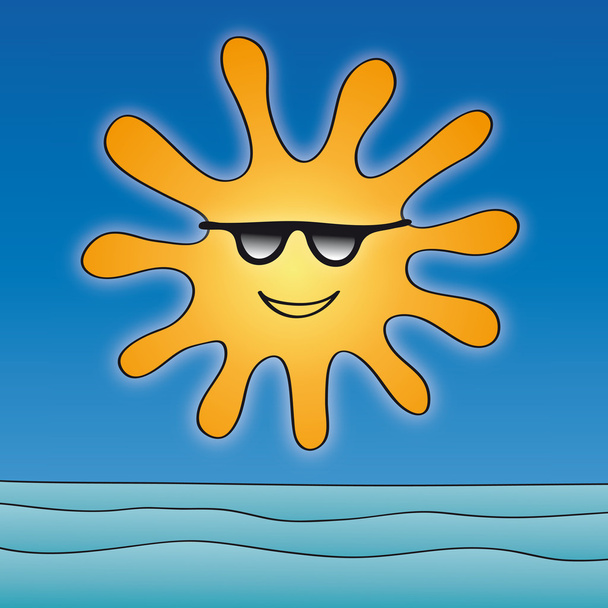 Море и солнце
 - Вектор,изображение