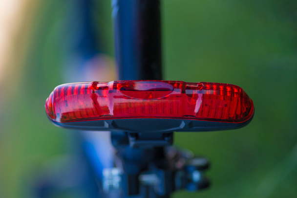 Rode achterste fiets lamp - Foto, afbeelding