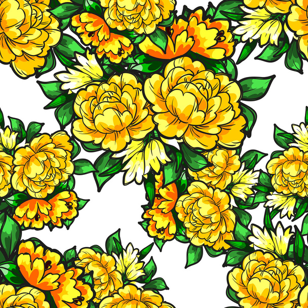Seamless beautiful floral pattern - Vektor, Bild