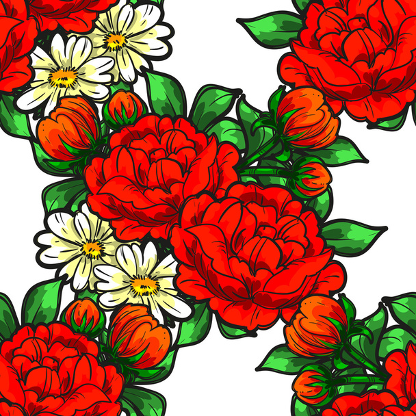 beautiful flowers ornament - Вектор,изображение