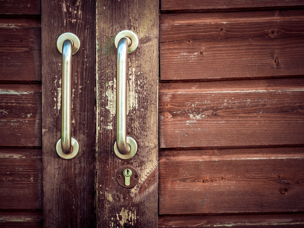 Wooden doors handle - Photo, Image