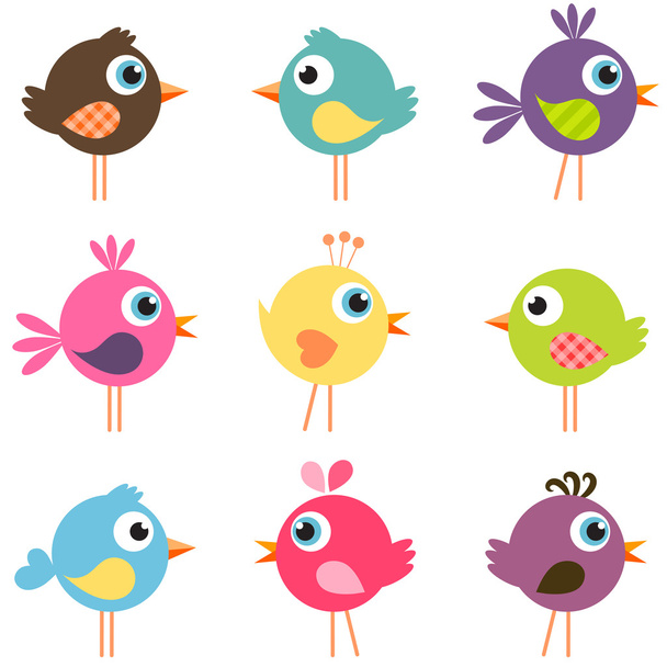 set of funny birds - Вектор,изображение