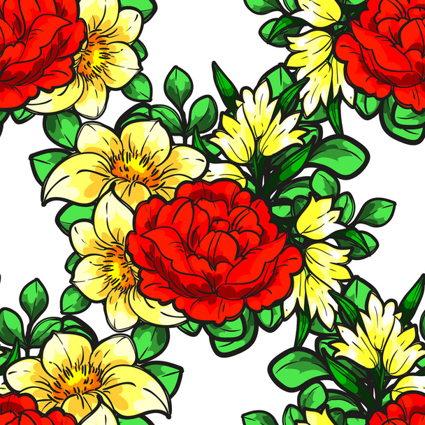 blooming floral ornament - Вектор, зображення