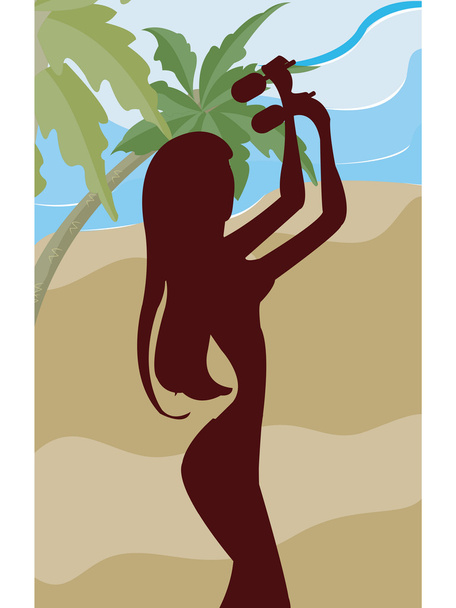 Una silhouette di una donna che suona le maracas
 - Foto, immagini