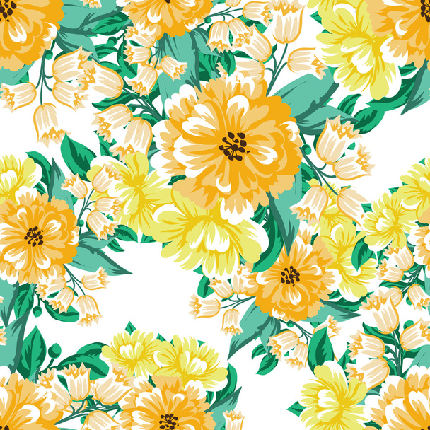 Seamless beautiful floral pattern - Vector, Image