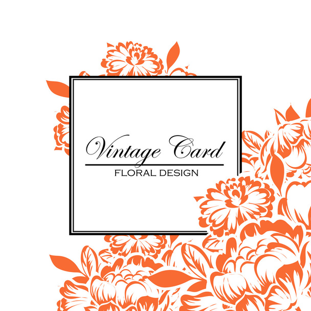 Vintage floral invitation card - Vector, Image