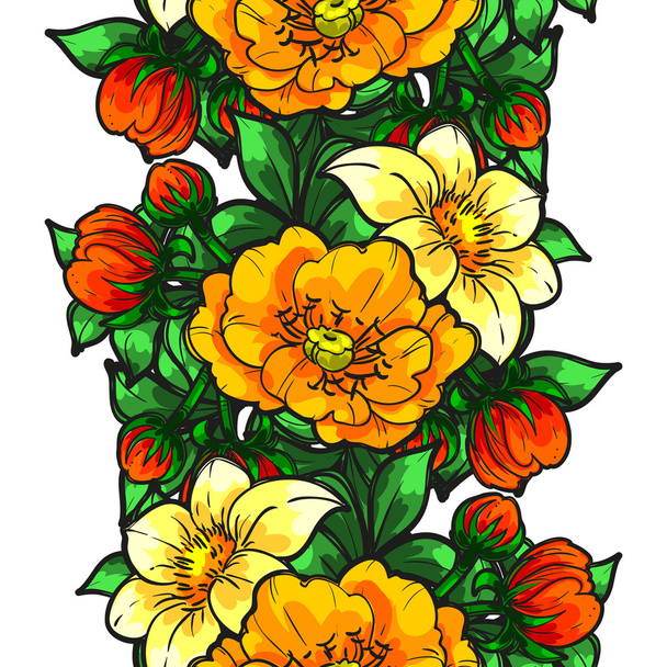 blooming floral ornament - Vetor, Imagem