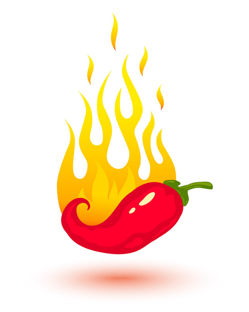 burning chili pepper - Vector, Image