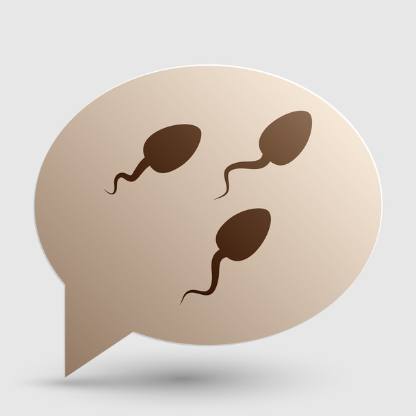 Sperms sign illustration. Brown gradient icon on bubble with shadow. - Vector, Image