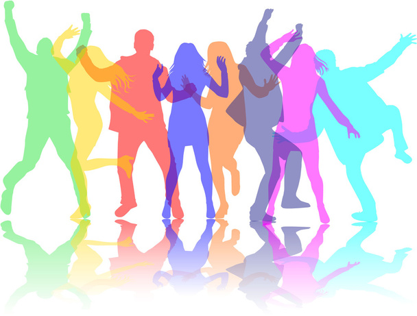 Dancing people silhouettes. - Vector, Image