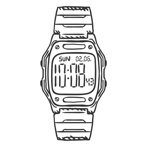 Wrist Watch Sketch  - Vector, Image