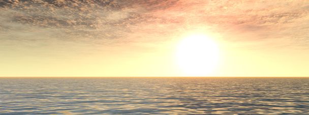 soleil proche de l'horizon et de la mer
  - Photo, image