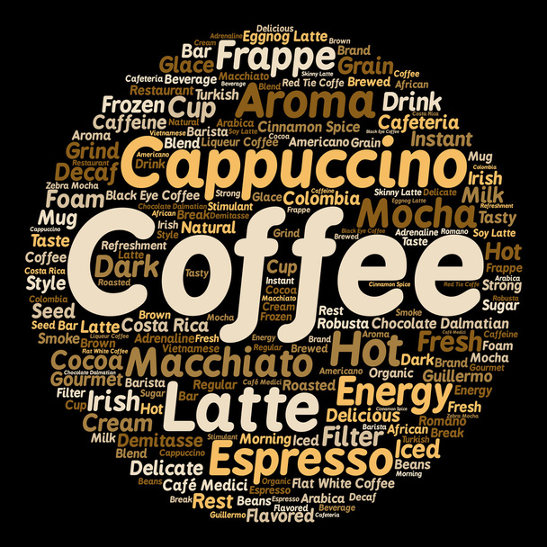 Kaffee, Cappuccino Wortwolke - Foto, Bild